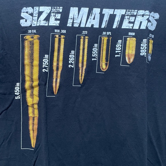 Grunt Style Size Matters Bullets Men’s Short Sleeve T-Shirt Size Medium - Picture 2 of 5